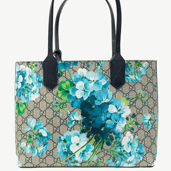 Gucci GG Blooms Supreme Blue Reversible Tote - Picture 4 of 11